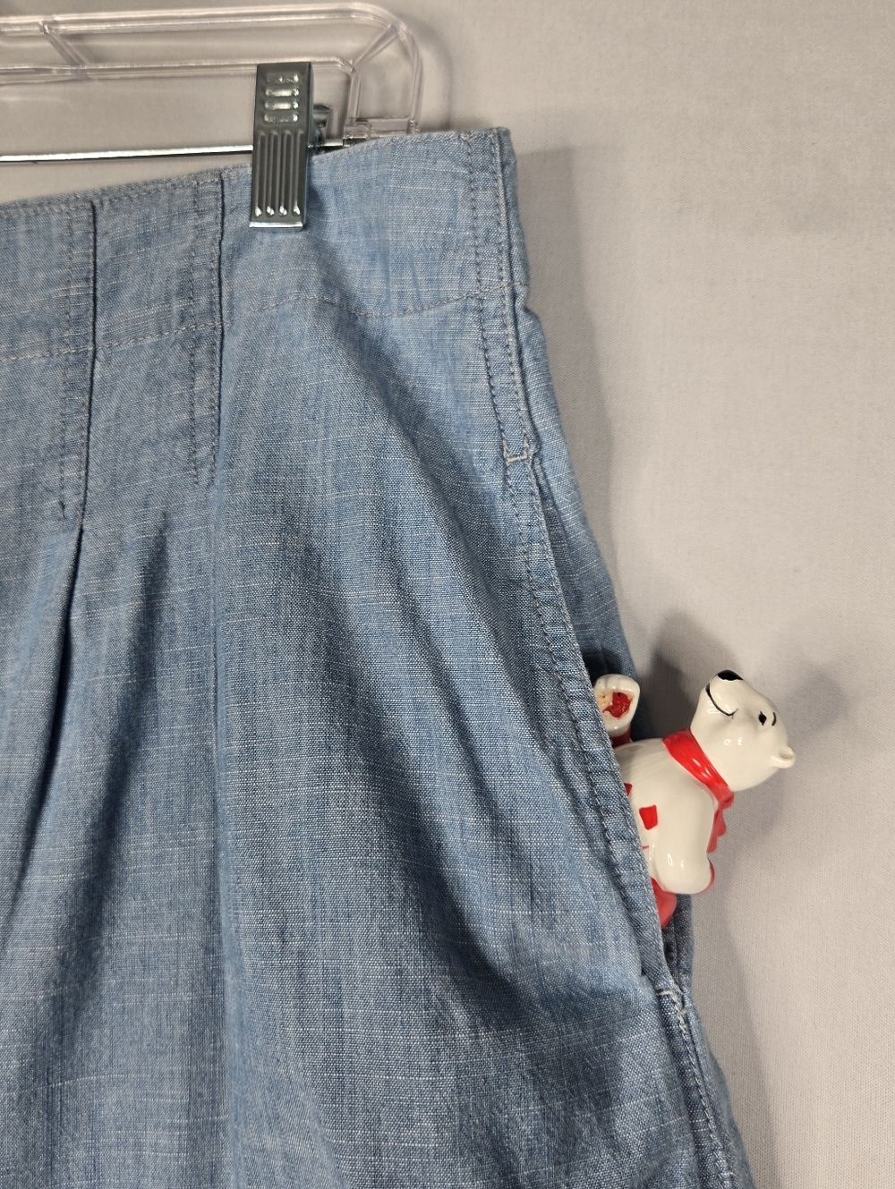 Madewell Chambray Midi Skirt sz 14 Blue Weatherly Wash Button Front Pockets NEW - Picture 6 of 16